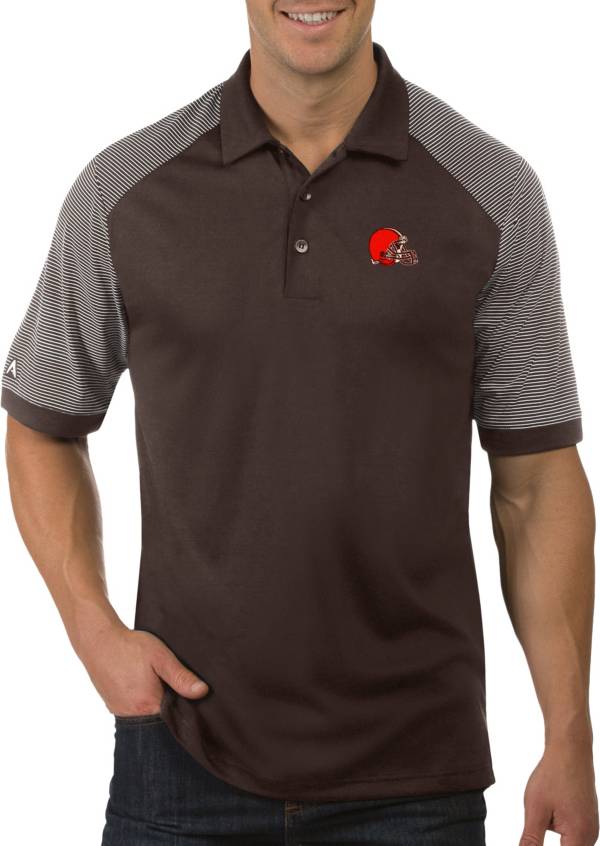 Antigua Men's Cleveland Browns Engage Brown Performance Polo
