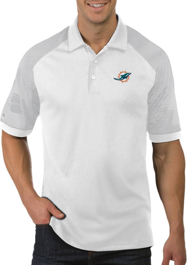 Antigua Men's Miami Dolphins Engage White Performance Polo