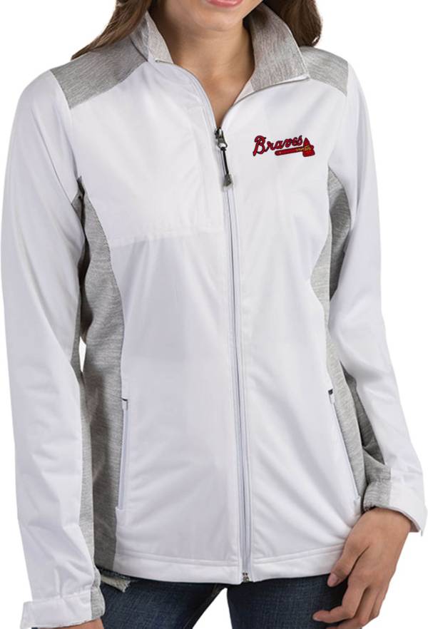 Antigua Women's Atlanta Braves Revolve White Full-Zip Jacket