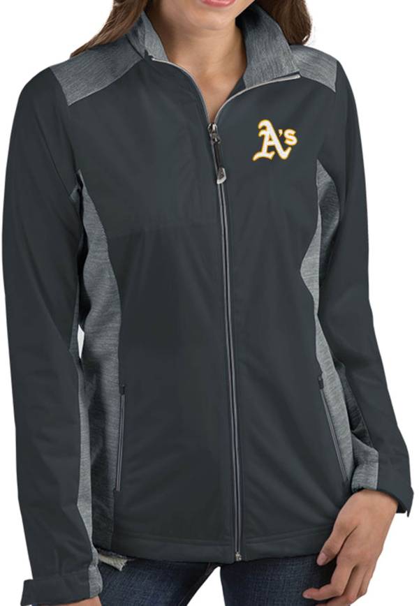 Antigua Women's Oakland Athletics Revolve Grey Full-Zip Jacket product image