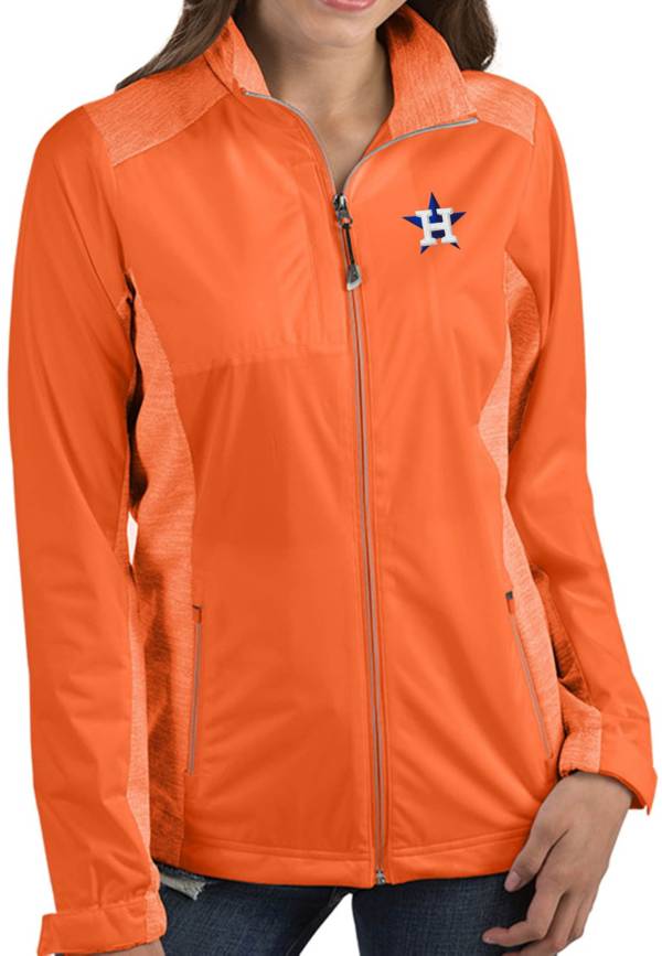 Antigua Women's Houston Astros Revolve Orange Full-Zip Jacket