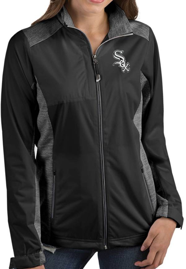 Antigua Women's Chicago White Sox Revolve Black Full-Zip Jacket