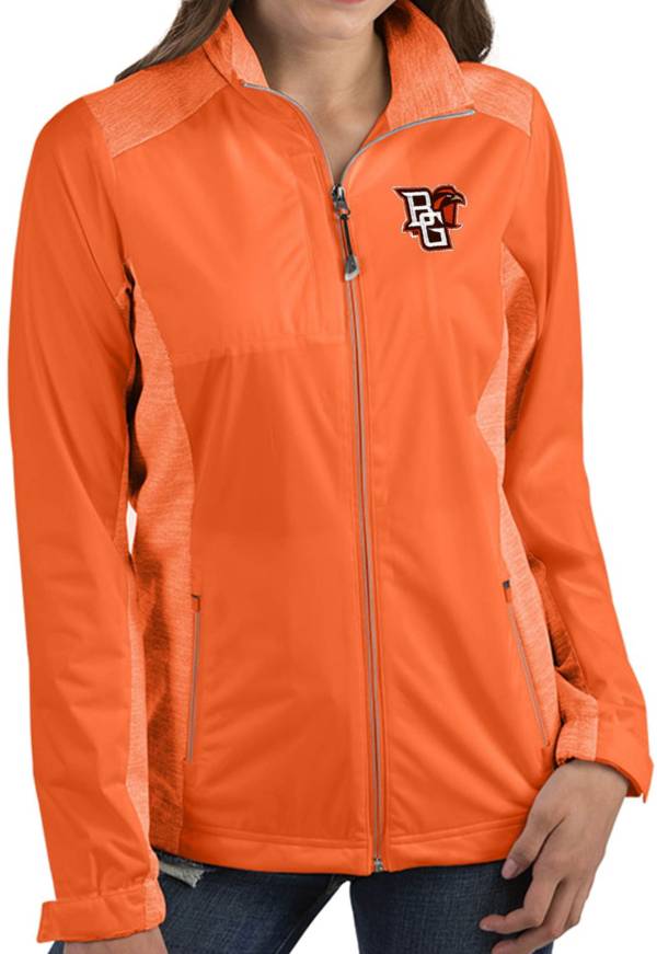 Antigua Women's Bowling Green Falcons Orange Revolve Full-Zip Jacket