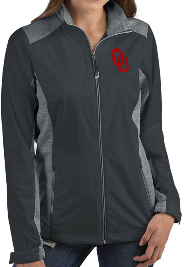 Antigua Women's Oklahoma Sooners Grey Revolve Full-Zip Jacket