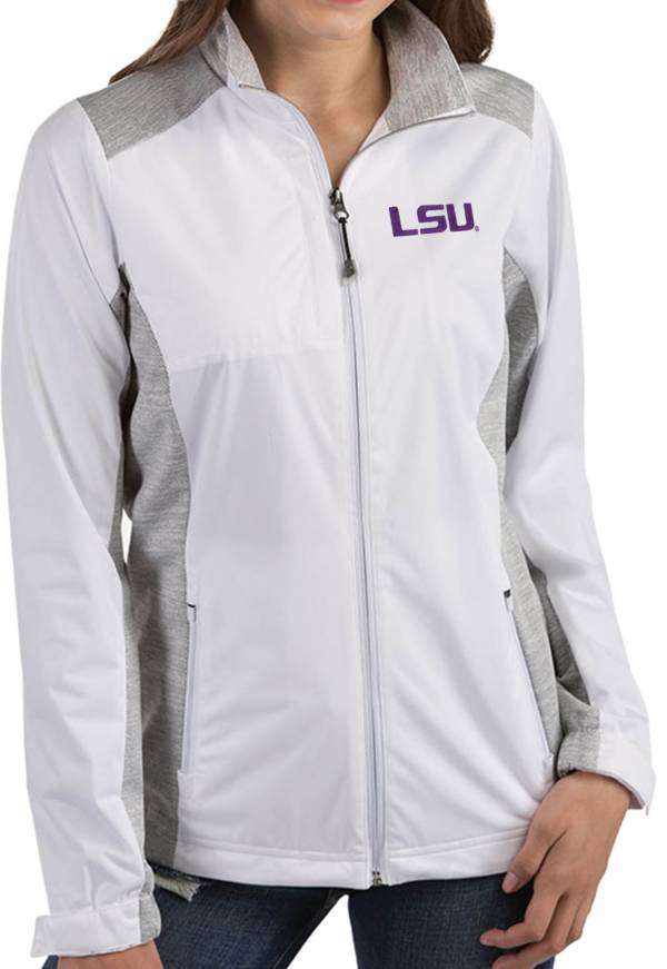 Antigua Women's LSU Tigers Revolve Full-Zip White Jacket