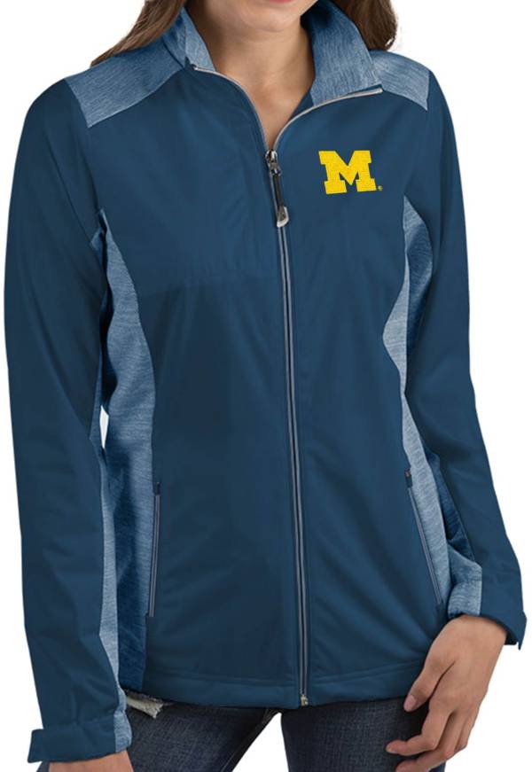 Antigua Women's Michigan Wolverines Blue Revolve Full-Zip Jacket