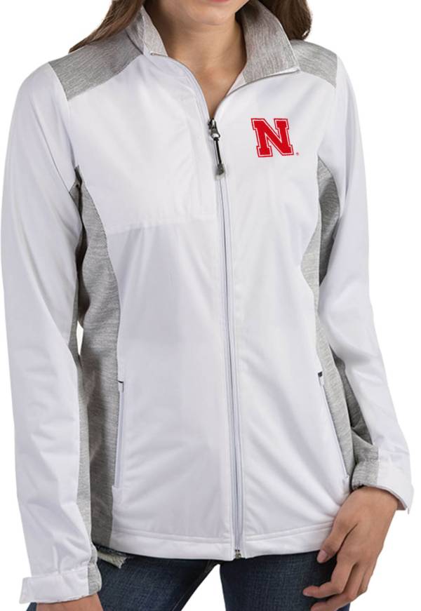 Antigua Women's Nebraska Cornhuskers Revolve Full-Zip White Jacket