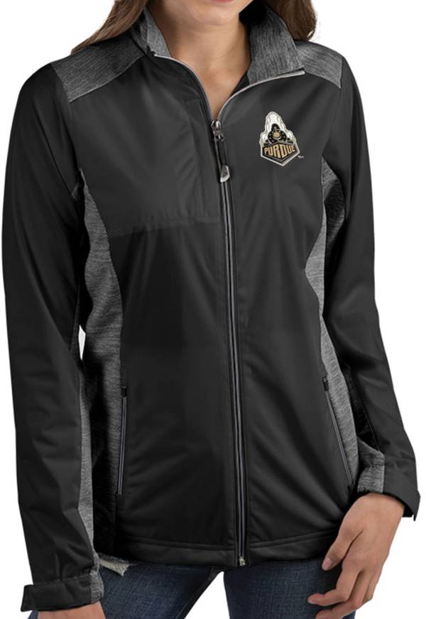 Antigua Women's Purdue Boilermakers Revolve Full-Zip Black Jacket