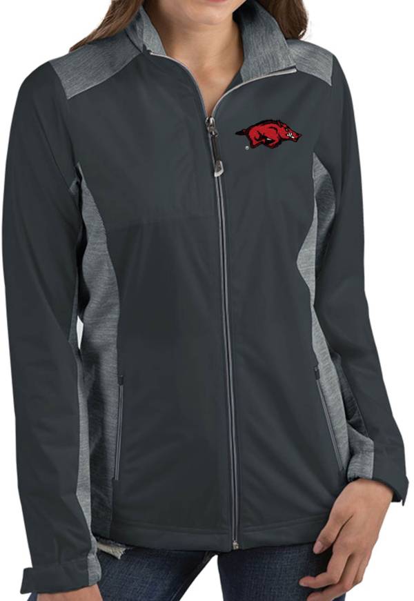 Antigua Women's Arkansas Razorbacks Grey Revolve Full-Zip Jacket