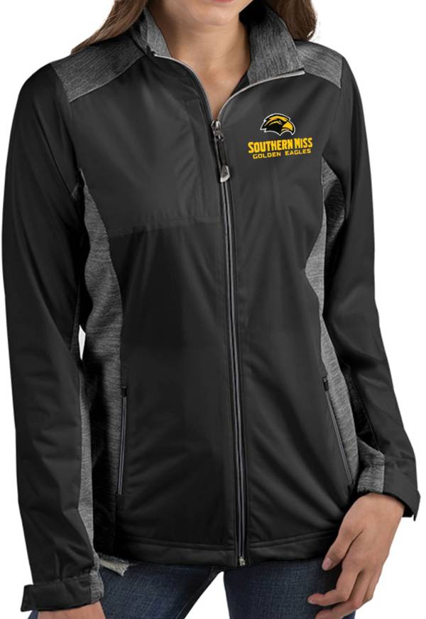 Antigua Women's Southern Miss Golden Eagles Revolve Full-Zip Black Jacket