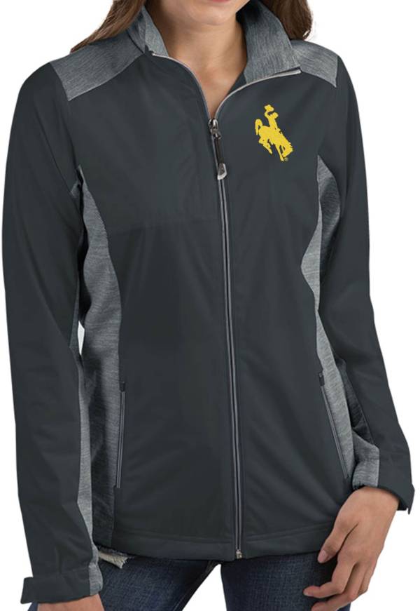 Antigua Women's Wyoming Cowboys Grey Revolve Full-Zip Jacket