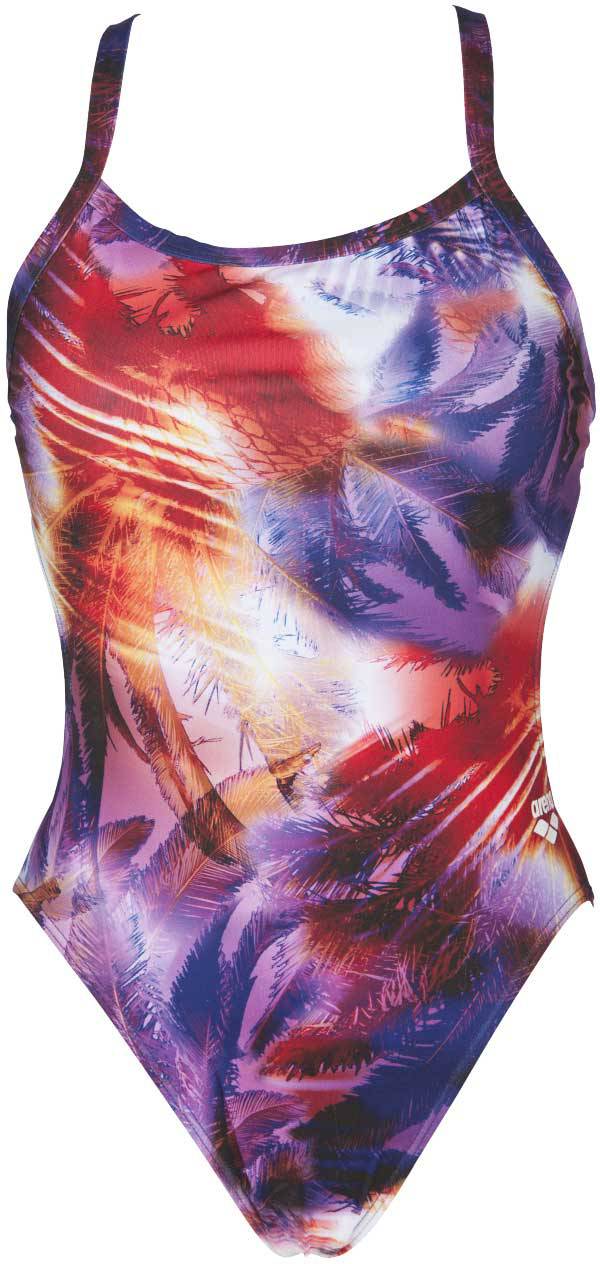 arena Women's Palm Challenge MaxLife Thin Strap Open Back Swimsuit