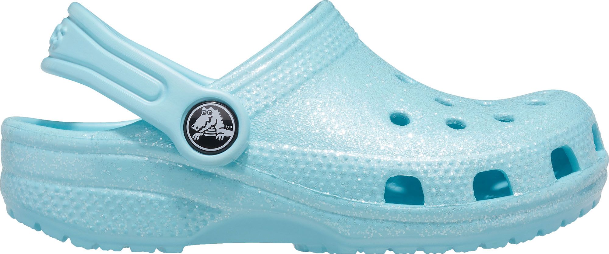 light blue glitter crocs