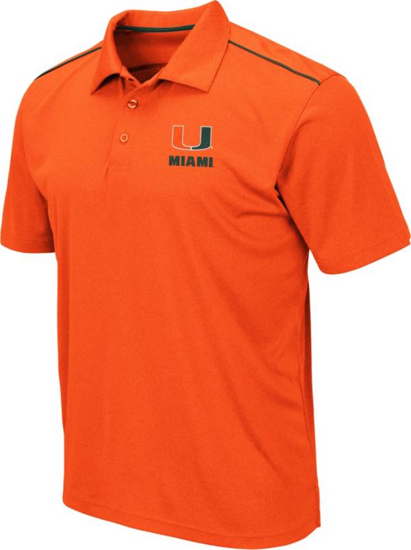 Colosseum Men's Miami Hurricanes Orange Eagle Polo
