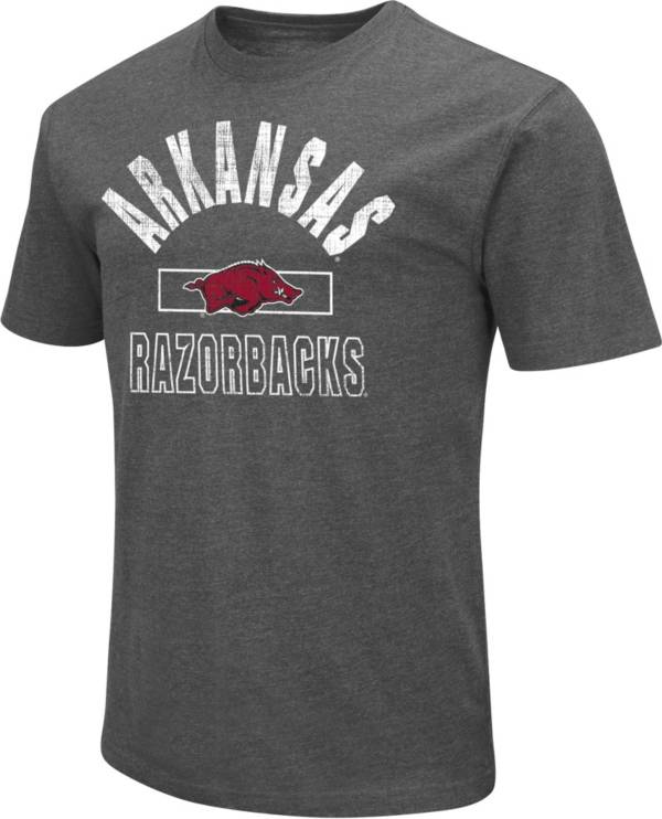 Colosseum Men's Arkansas Razorbacks Grey Dual Blend T-Shirt