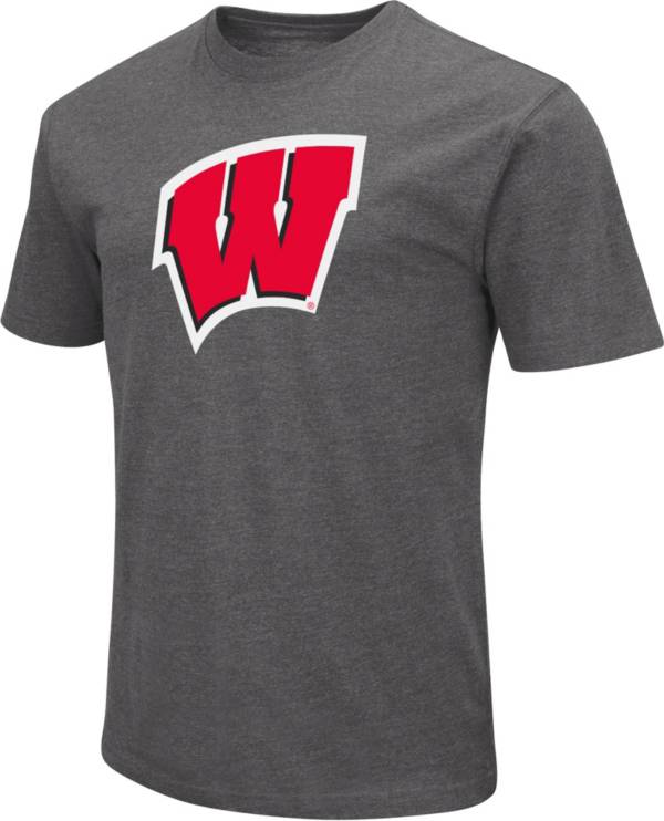 Colosseum Men's Wisconsin Badgers Grey Dual Blend T-Shirt