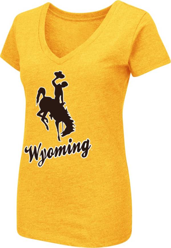 Colosseum Women's Wyoming Cowboys Navy Dual Blend V-Neck T-Shirt