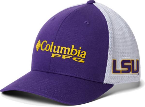 Columbia Men's LSU Tigers Purple PFG Mesh Fitted Hat