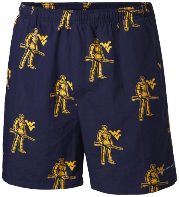 Columbia Men's West Virginia Mountaineers Blue Backcast II Printed Performance Shorts