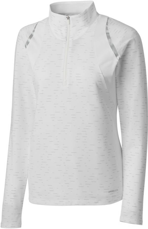 Cutter & Buck Women's Annika Elite Contour Mock Neck 1/4 Zip Golf Top