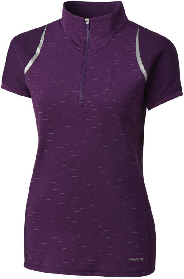 Cutter & Buck Women's Annika Elite Contour Mock Neck 1/4 Zip Golf Top