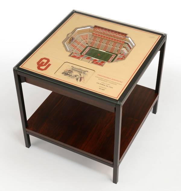 You The Fan Oklahoma Sooners 25-Layer StadiumViews Lighted End Table