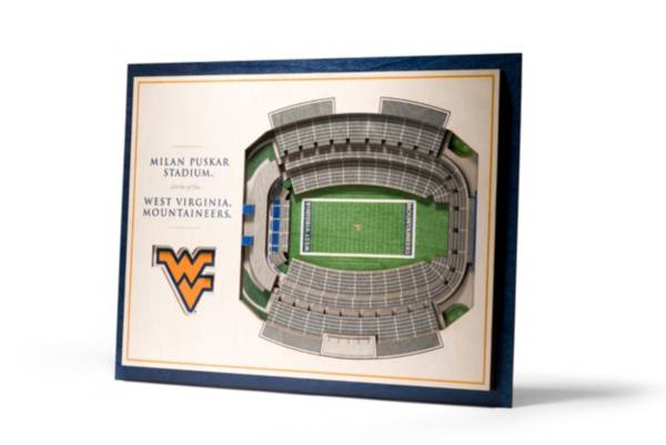 You the Fan West Virginia Mountaineers 5-Layer StadiumViews 3D Wall Art