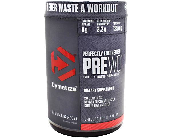 Dymatize PreW.O. Pre-Workout Chilled Fruit Fusion 20 Servings