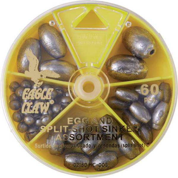 Eagle Claw 60-Piece Egg and Split Shot Sinker Assortment