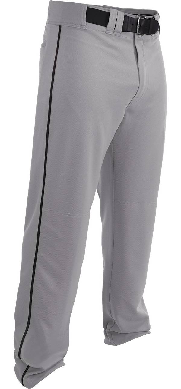Easton Rival 2 Adult Mens Piped Open Bottom Baseball Pants Grey/Black L or XL 