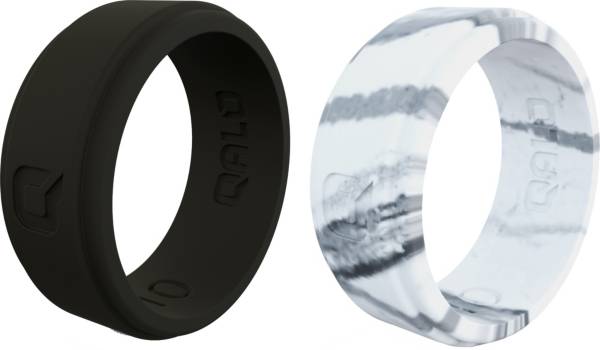 QALO Men's Black and Marble Silicone Rings product image