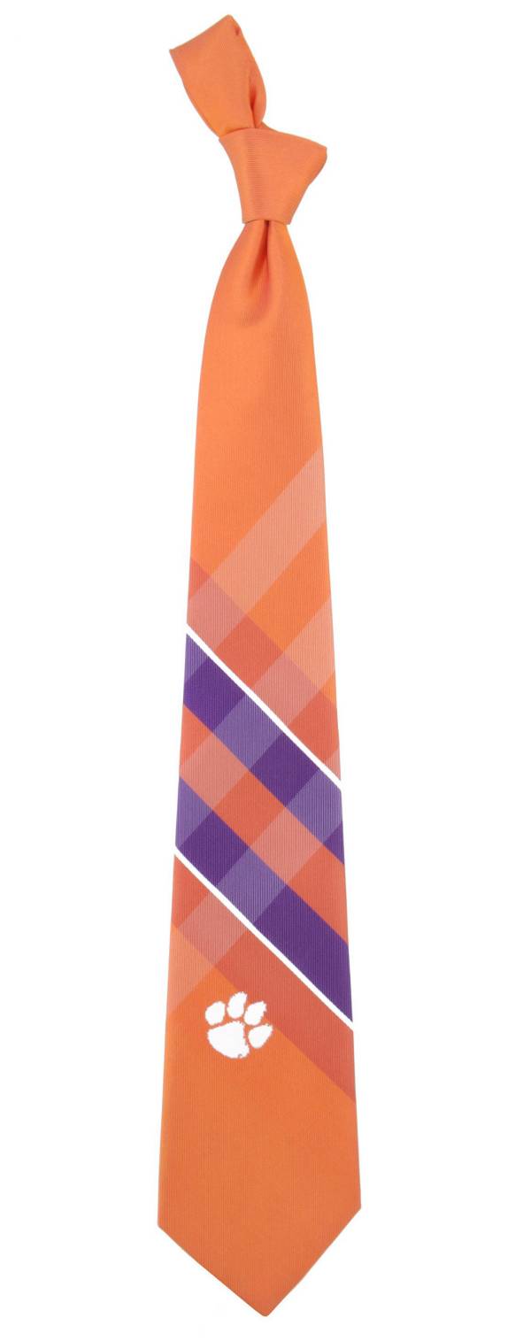 Eagles Wings Clemson Tigers Grid Necktie