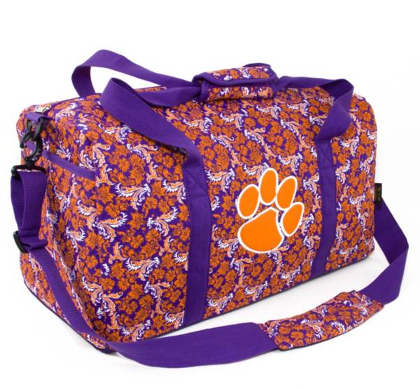 Eagles Wings Clemson Tigers Quilted Cotton Large Duffle Bag