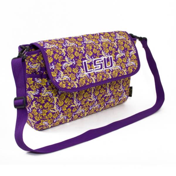 Eagles Wings LSU Tigers Quilted Cotton Messenger Bag