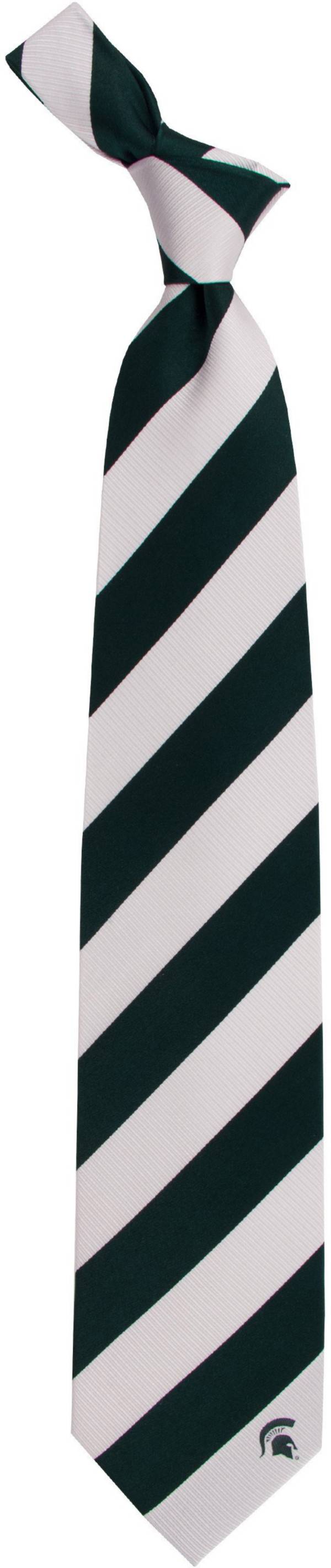 Michigan State Spartans NCAA Silver Line Woven Silk Neck Tie Eagles Wings 