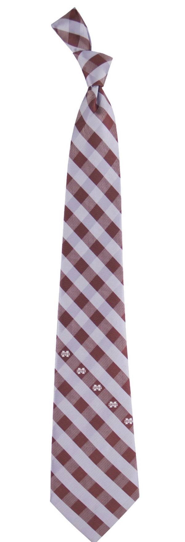 Eagles Wings Missisippi State Bulldogs Check Necktie