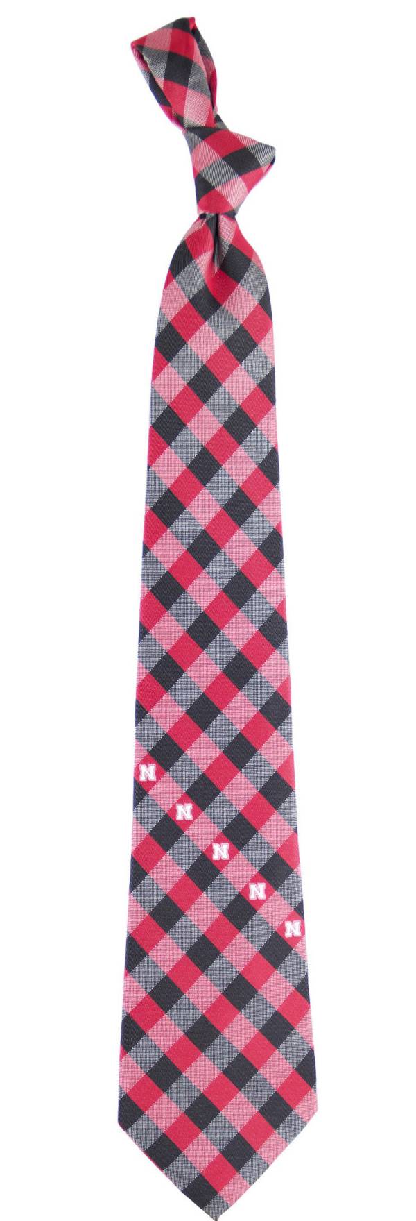 Eagles Wings Nebraska Cornhuskers Check Necktie