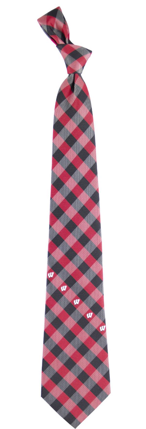 Eagles Wings Wisconsin Badgers Check Necktie