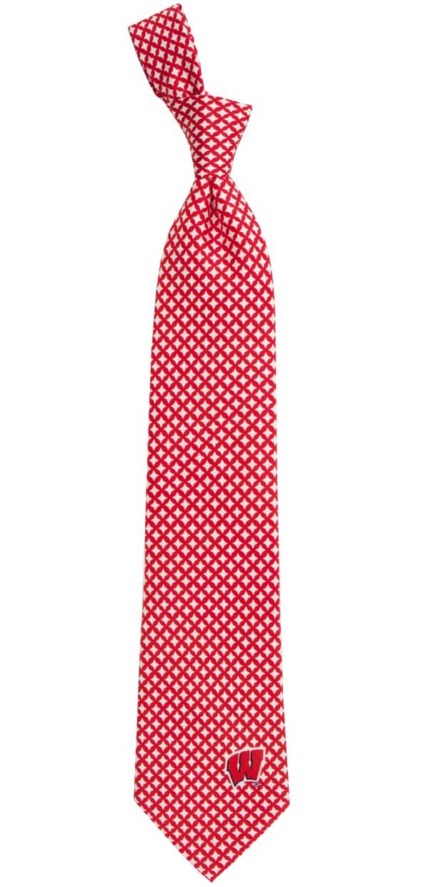 Eagles Wings Wisconsin Badgers Print Silk Necktie