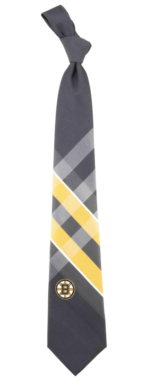 Eagles Wings Boston Bruins Grid Necktie