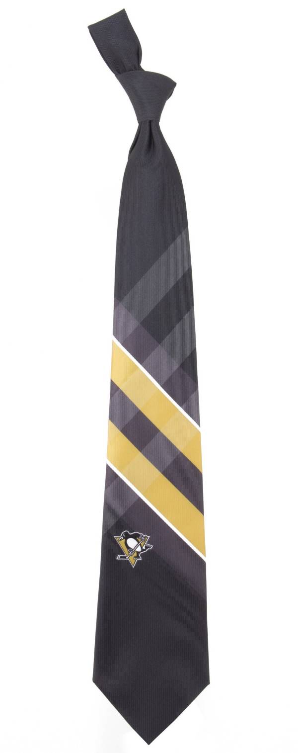 Eagles Wings Pittsburgh Penguins Grid Necktie