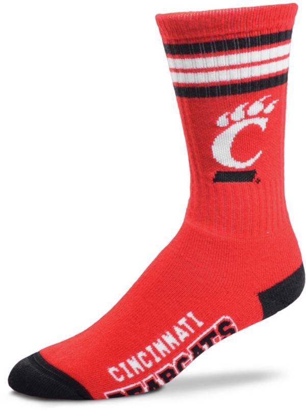 For Bare Feet Cincinnati Bearcats 4-Stripe Deuce Crew Socks