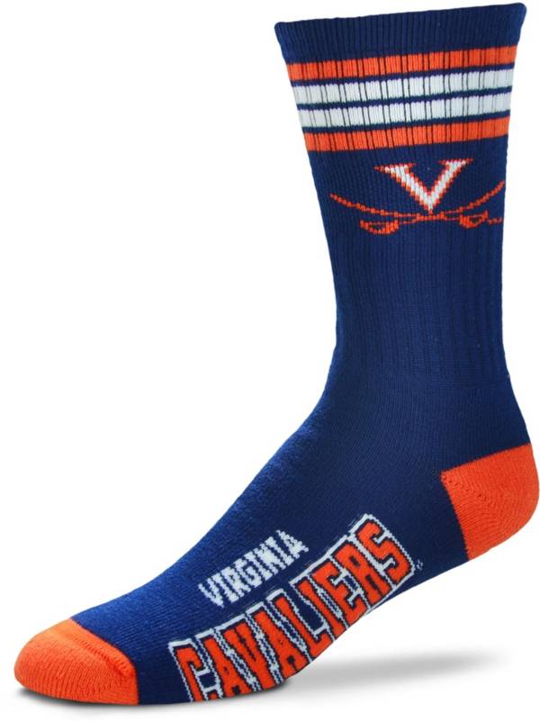 For Bare Feet Virginia Cavaliers 4-Stripe Deuce Crew Socks | Dick's ...