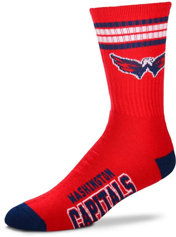 For Bare Feet Washington Capitals 4-Stripe Deuce Crew Socks