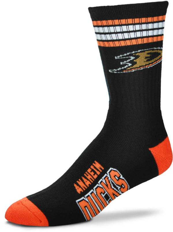 For Bare Feet Anaheim Ducks 4-Stripe Deuce Crew Socks