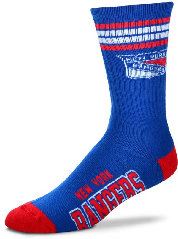 For Bare Feet New York Rangers 4-Stripe Deuce Crew Socks