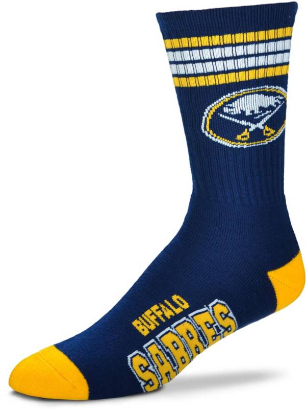 For Bare Feet Buffalo Sabres 4-Stripe Deuce Crew Socks