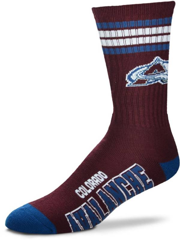 For Bare Feet Colorado Avalanche 4-Stripe Deuce Crew Socks