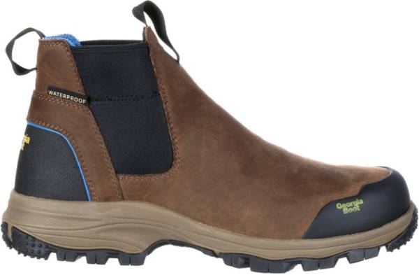 Georgia Boot Men's Blue Collar Chelsea Romeo Waterproof Work Boots