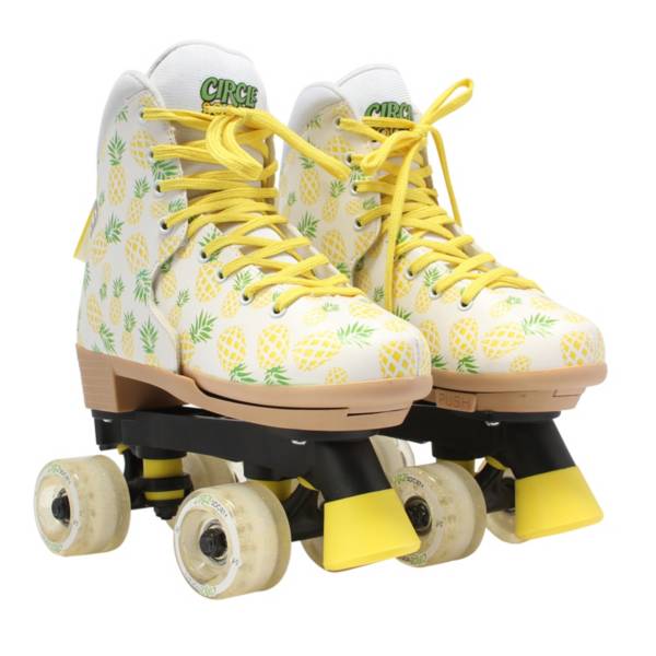 Circle Society Girls' Craze Crushed Pineapple Quad Roller Skates